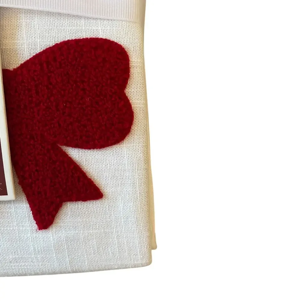 Ridgefield Coquette TUFTED RED BOW Shower Curtain 72